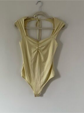 Butter Yellow Ruched Bodysuit | Coastal Quiet Luxury Top